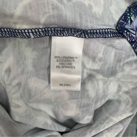 NWT $119 J. Jill Split-Neck Floral Blue Maxi Dress Women’s XL - Picture 8 of 8